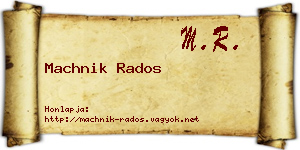 Machnik Rados névjegykártya